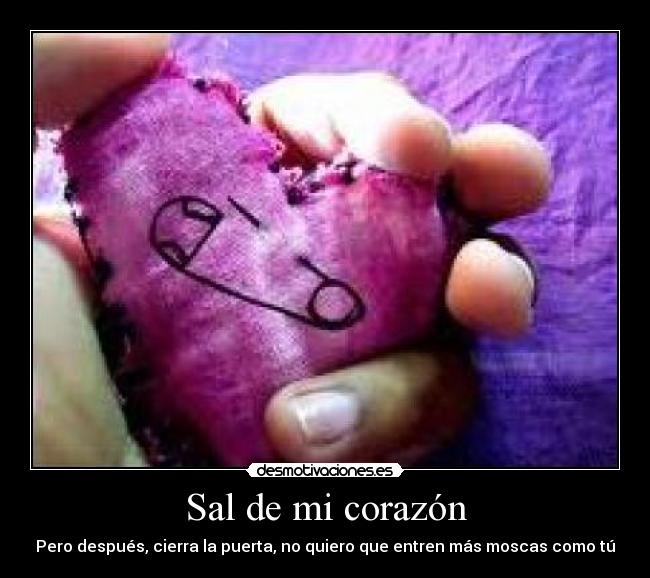 Sal de mi corazón - Pero después, cierra la puerta, no quiero que entren más moscas como tú