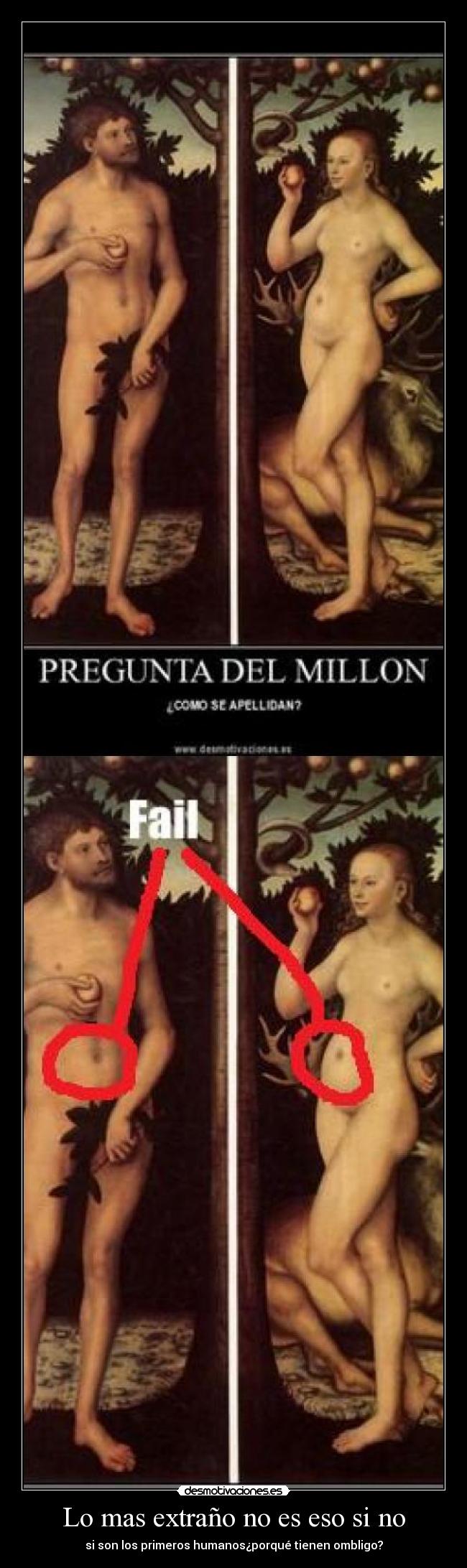 carteles adan eva pgf etc ombligo extrano desmotivaciones