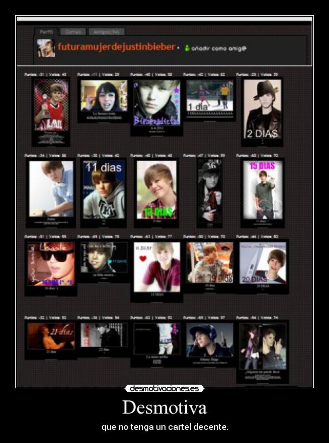 carteles justin biberon desmotivaciones