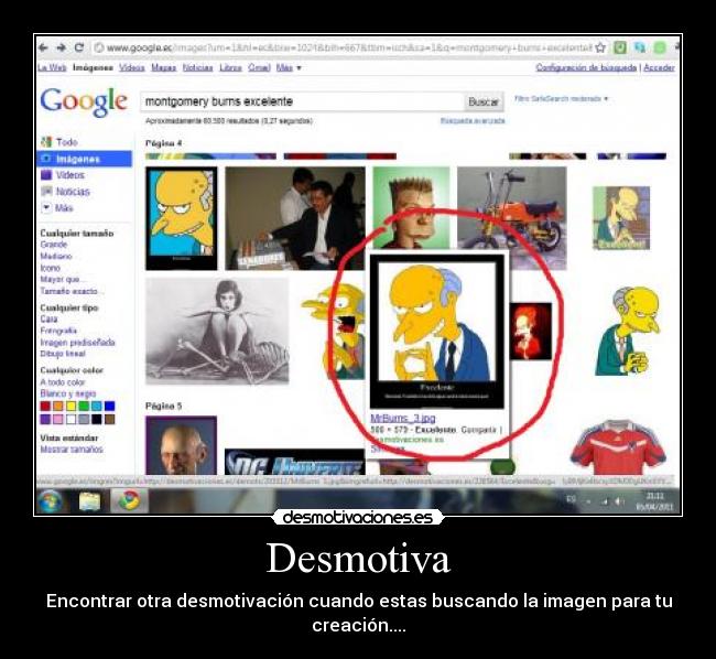 Desmotiva - Encontrar otra desmotivación cuando estas buscando la imagen para tu creación....