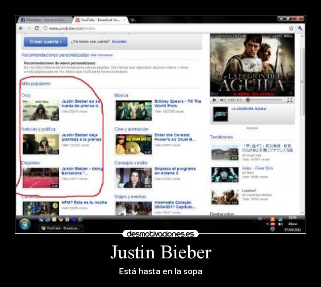 Justin Bieber - Está hasta en la sopa