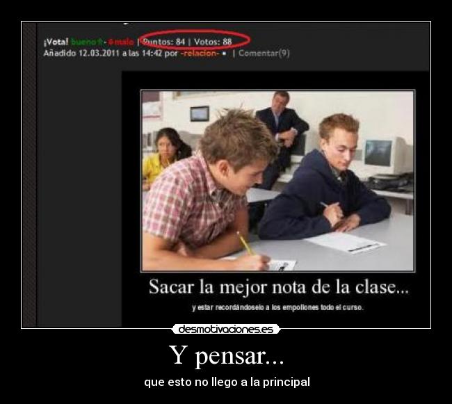 Y pensar... - que esto no llego a la principal