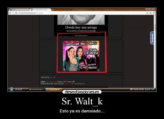 Sr. Walt_k - Esto ya es damsiado....