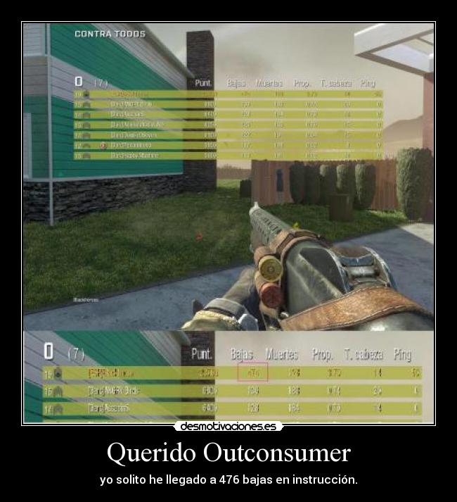 Querido Outconsumer -
