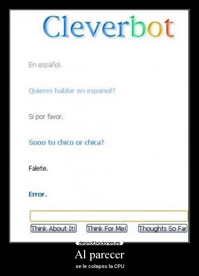 carteles cleverbot desmotivaciones