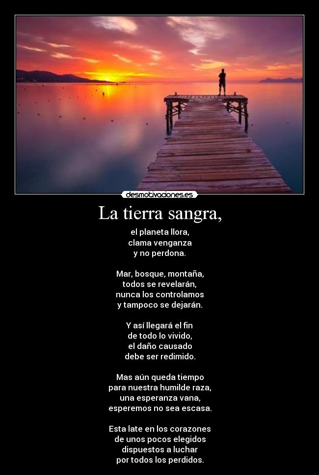carteles poema tonysd tierra sangra planeta llora desmotivaciones
