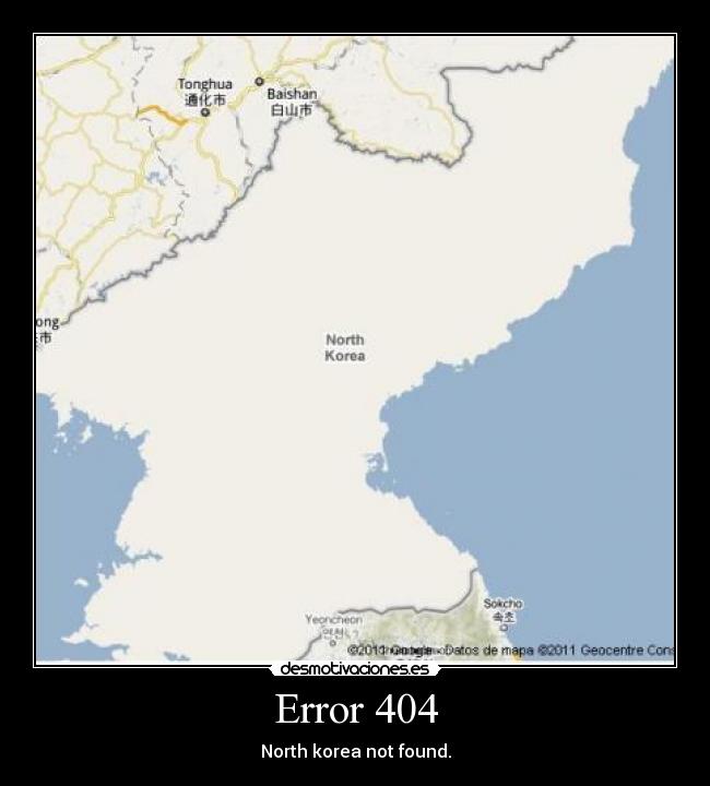 Error 404 - North korea not found.