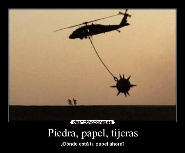 Piedra, papel, tijeras - ¿Dónde está tu papel ahora?