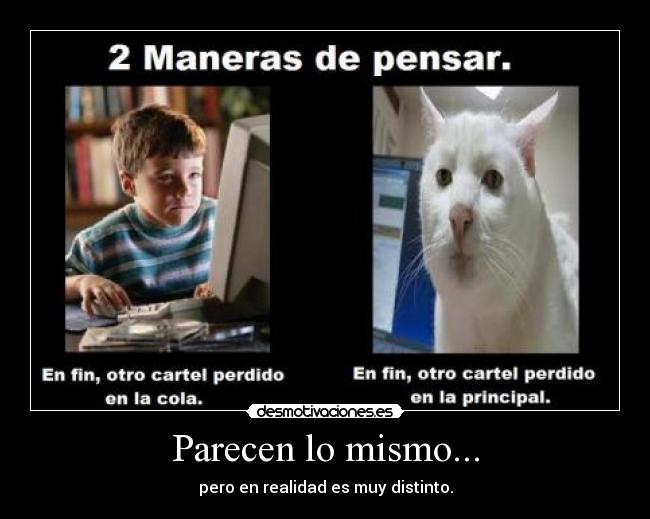 Parecen lo mismo... - pero en realidad es muy distinto.
