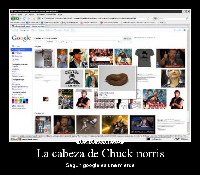 La cabeza de Chuck norris - Segun google es una mierda