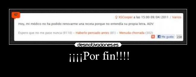 ¡¡¡¡Por fin!!!! -