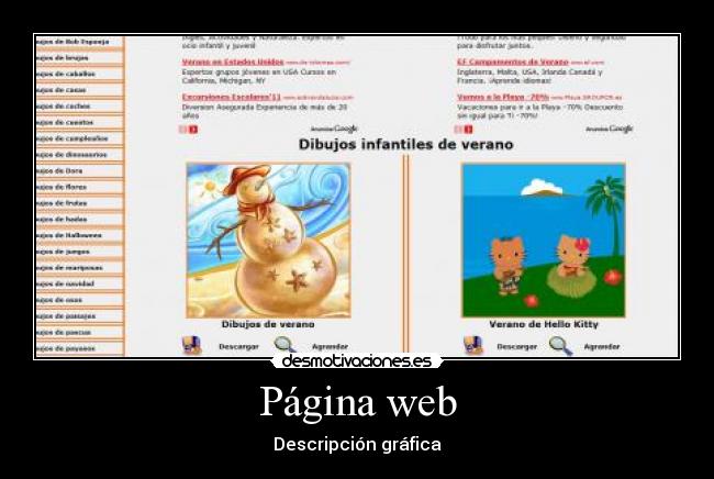 Página web - Descripción gráfica