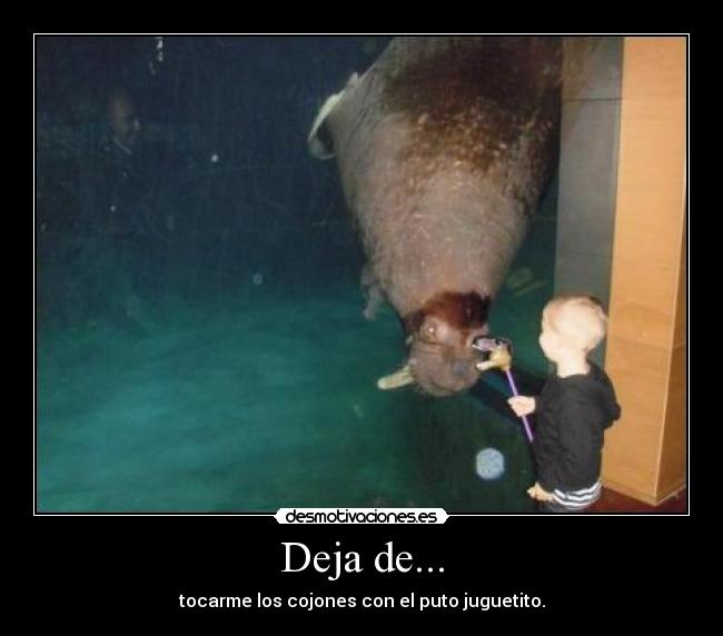 Deja de... - tocarme los cojones con el puto juguetito.