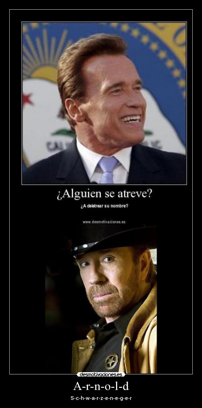 carteles arnold scharzeneggerchuck norrisnombredeletrear desmotivaciones