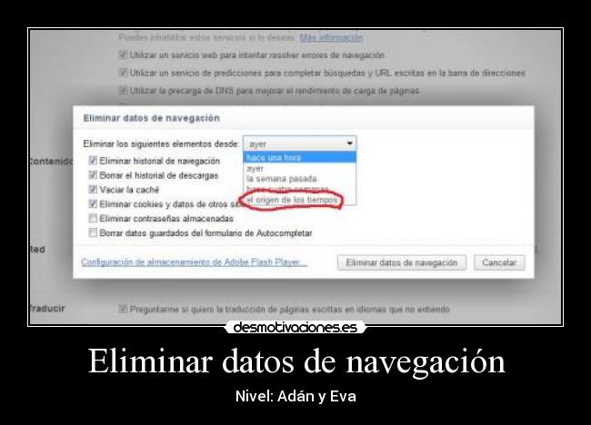 Eliminar datos de navegación - 