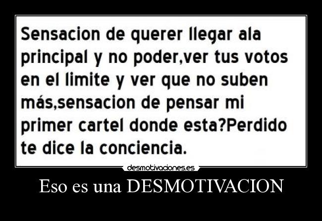 Eso es una DESMOTIVACION - 