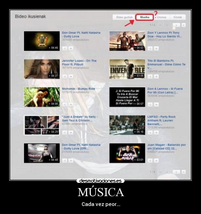 MÚSICA - Cada vez peor...