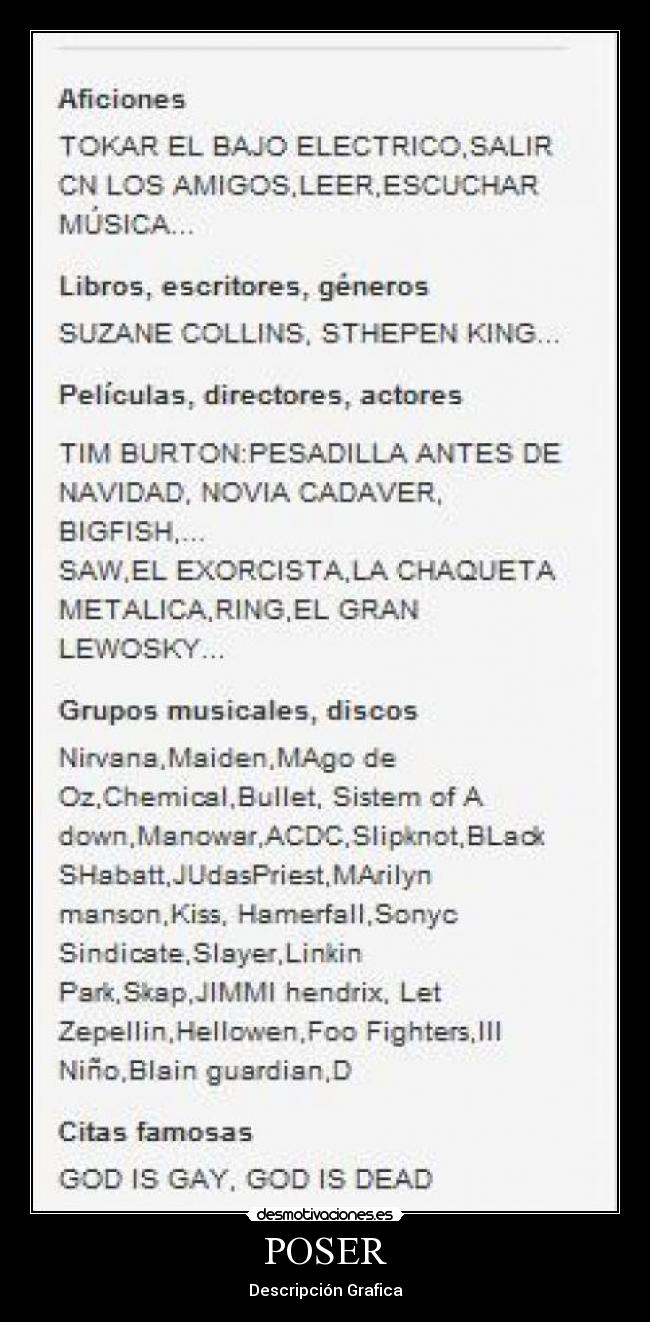 POSER - Descripción Grafica