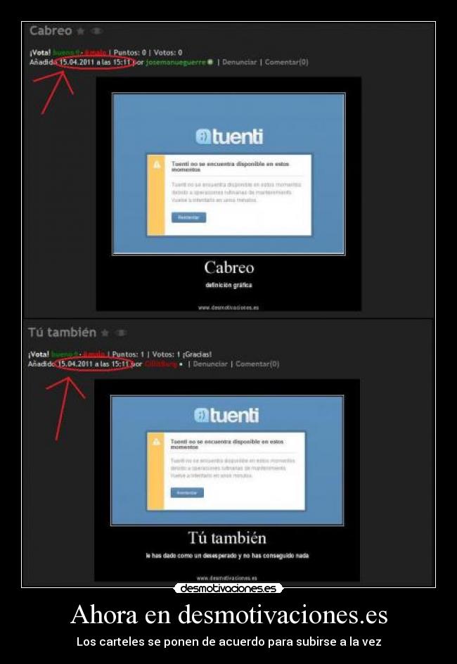 Ahora en desmotivaciones.es - Los carteles se ponen de acuerdo para subirse a la vez