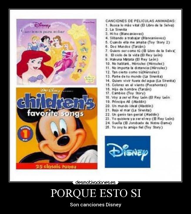 PORQUE ESTO SI - Son canciones Disney