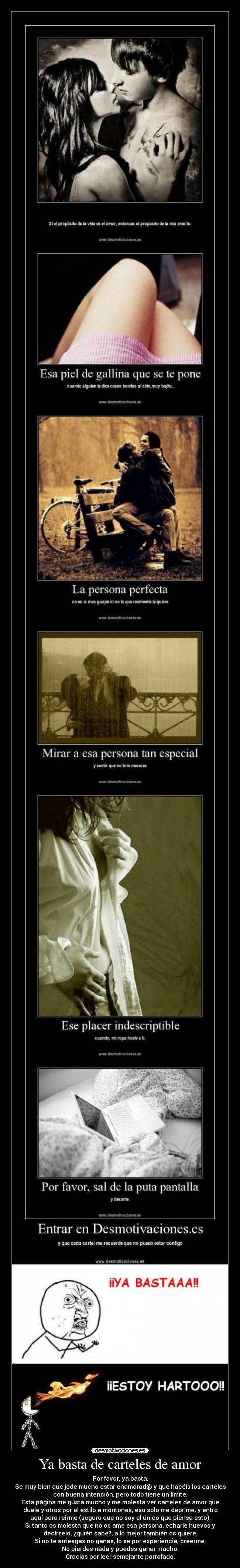 Ya basta de carteles de amor -