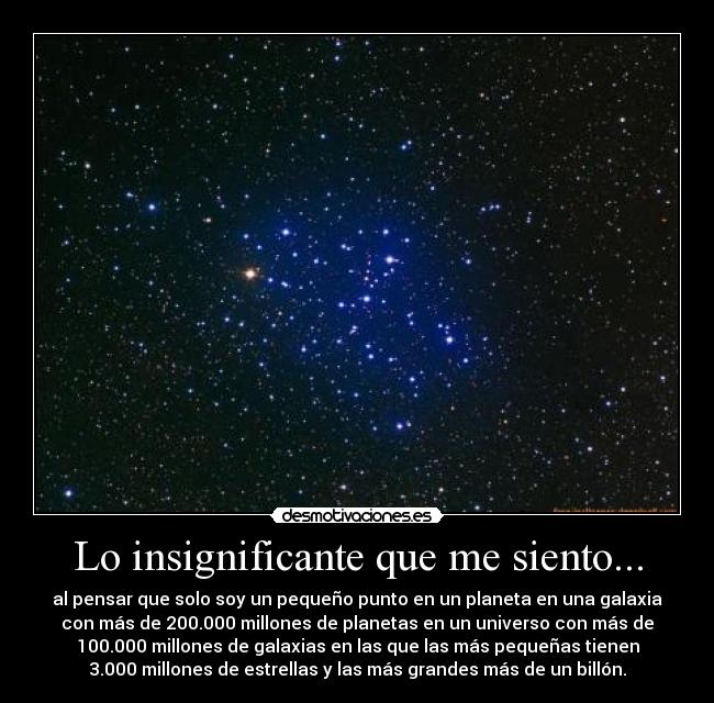 Lo insignificante que me siento... -