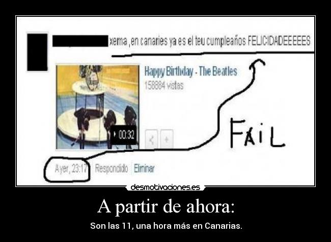 A partir de ahora: - Son las 11, una hora más en Canarias.
