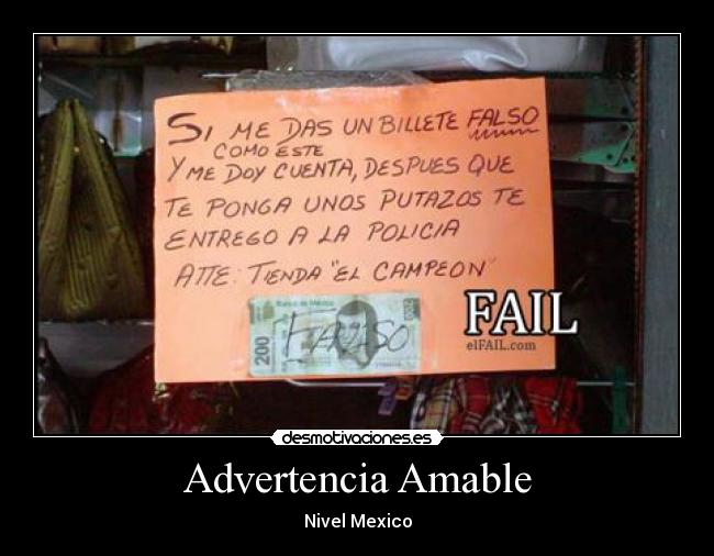 Advertencia Amable - Nivel Mexico