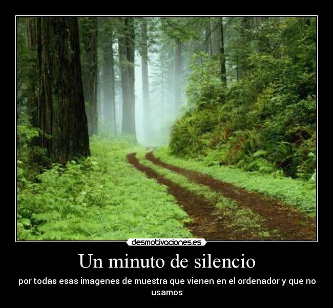 Un minuto de silencio - por todas esas imagenes de muestra que vienen en el ordenador y que no usamos