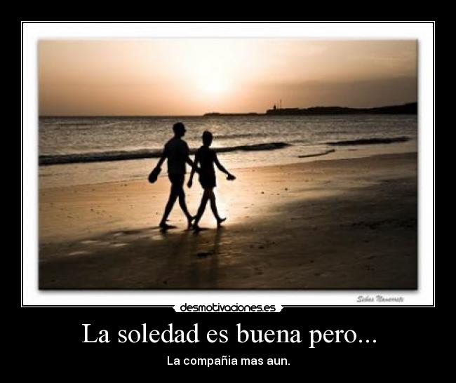 La soledad es buena pero... - La compañia mas aun.