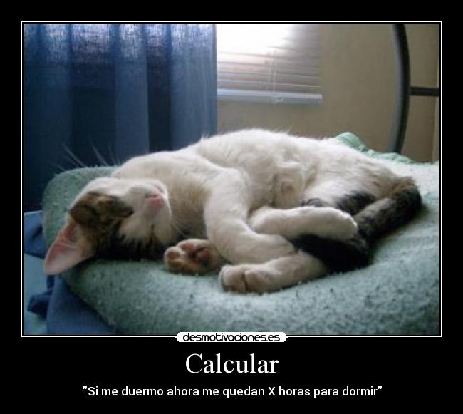 carteles calcular dormir ahora desmotivaciones