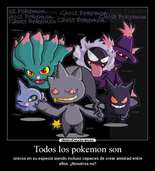 carteles pokemon ferdo gengar amistad pokemon desmotivaciones