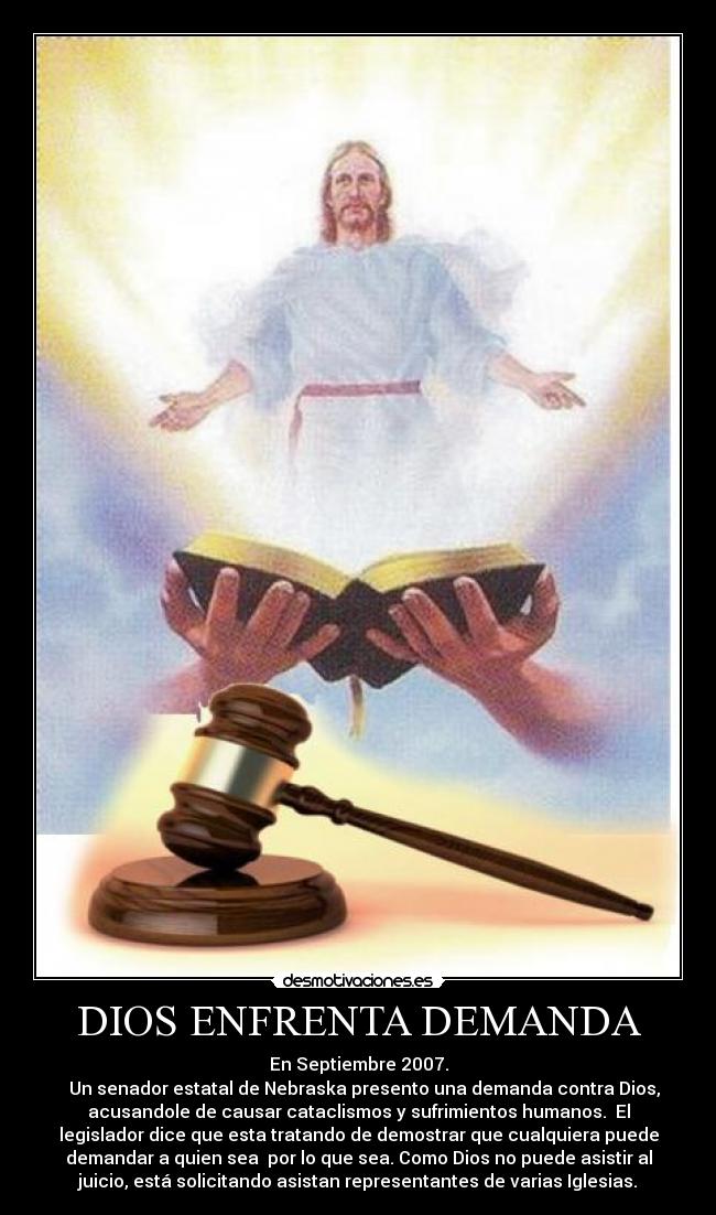 DIOS ENFRENTA DEMANDA - 