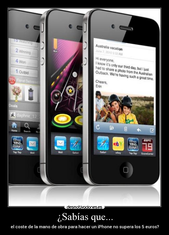 ¿Sabías que... - el coste de la mano de obra para hacer un iPhone no supera los 5 euros?