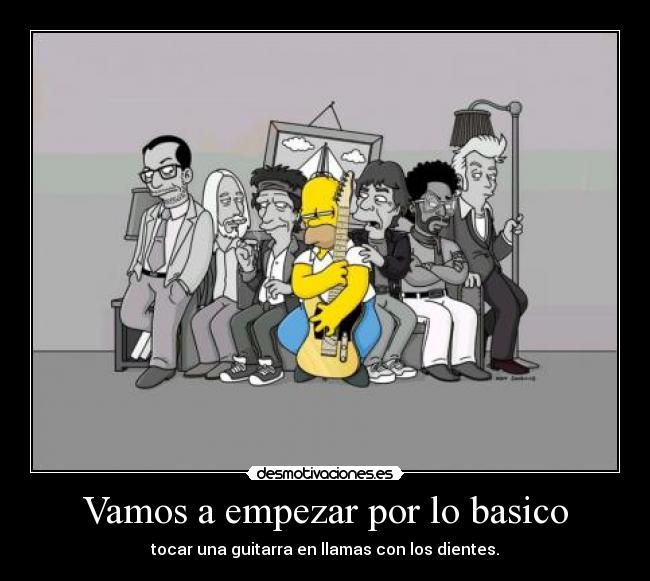Vamos a empezar por lo basico - tocar una guitarra en llamas con los dientes.