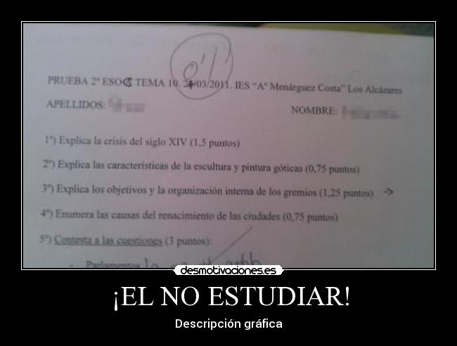 ¡EL NO ESTUDIAR! - 