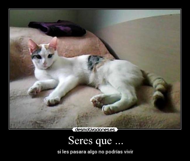 Seres que ... - si les pasara algo no podrías vivir