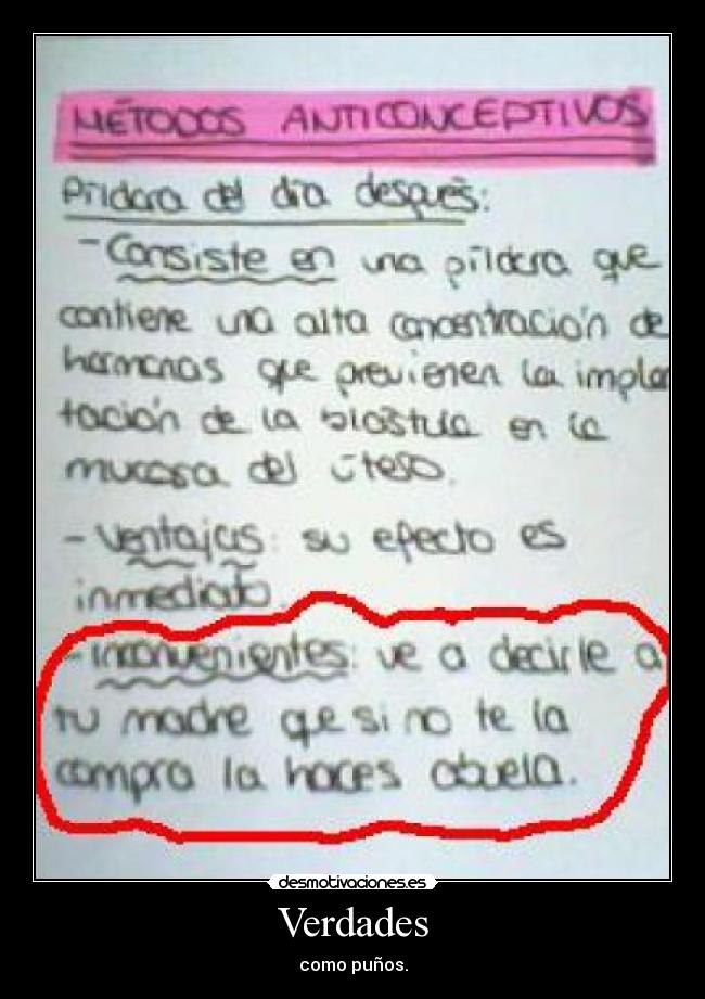 Verdades - como puños.