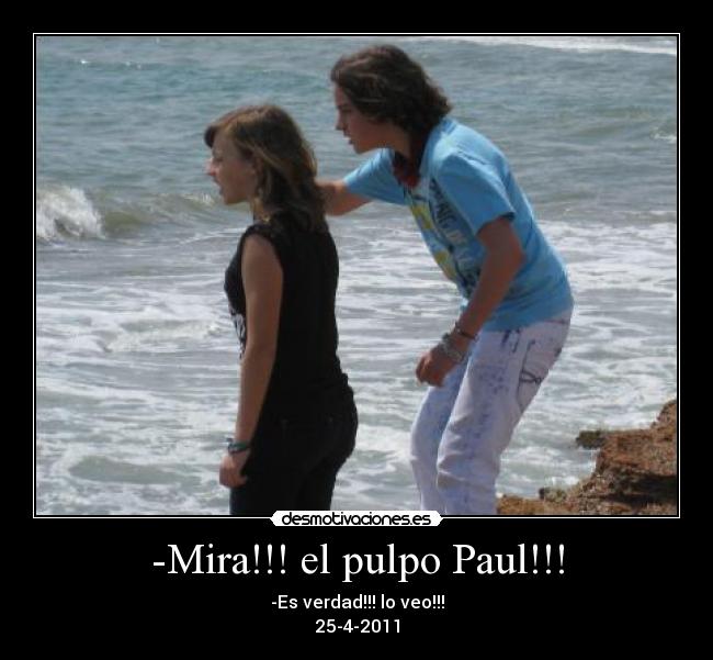 -Mira!!! el pulpo Paul!!! - -Es verdad!!! lo veo!!!
25-4-2011