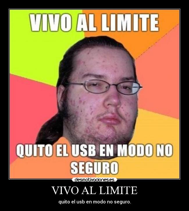 VIVO AL LIMITE - quito el usb en modo no seguro.