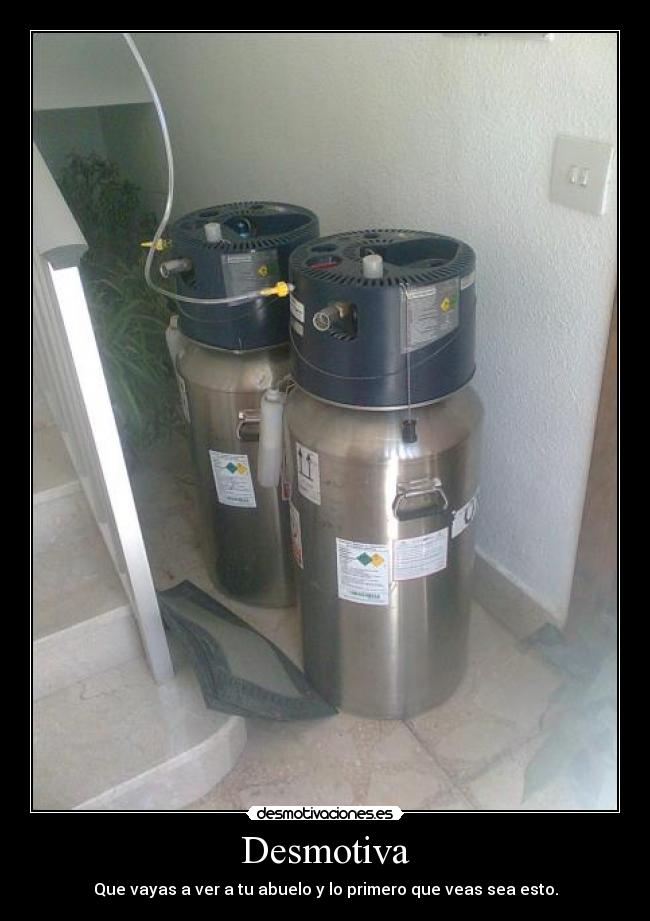 Desmotiva - Que vayas a ver a tu abuelo y lo primero que veas sea esto.