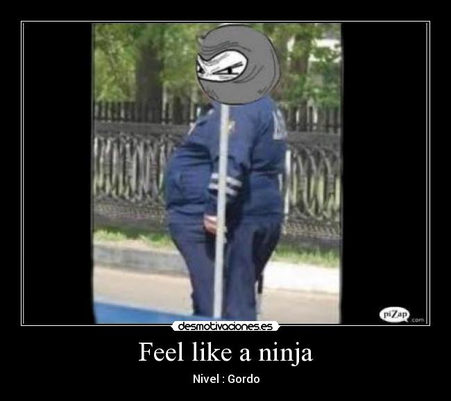 carteles gordo feel like ninja desmotivaciones
