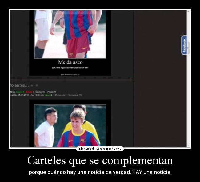Carteles que se complementan - porque cuándo hay una noticia de verdad, HAY una noticia.
