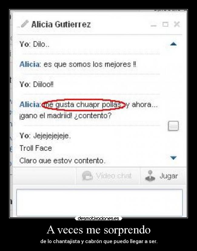 A veces me sorprendo -