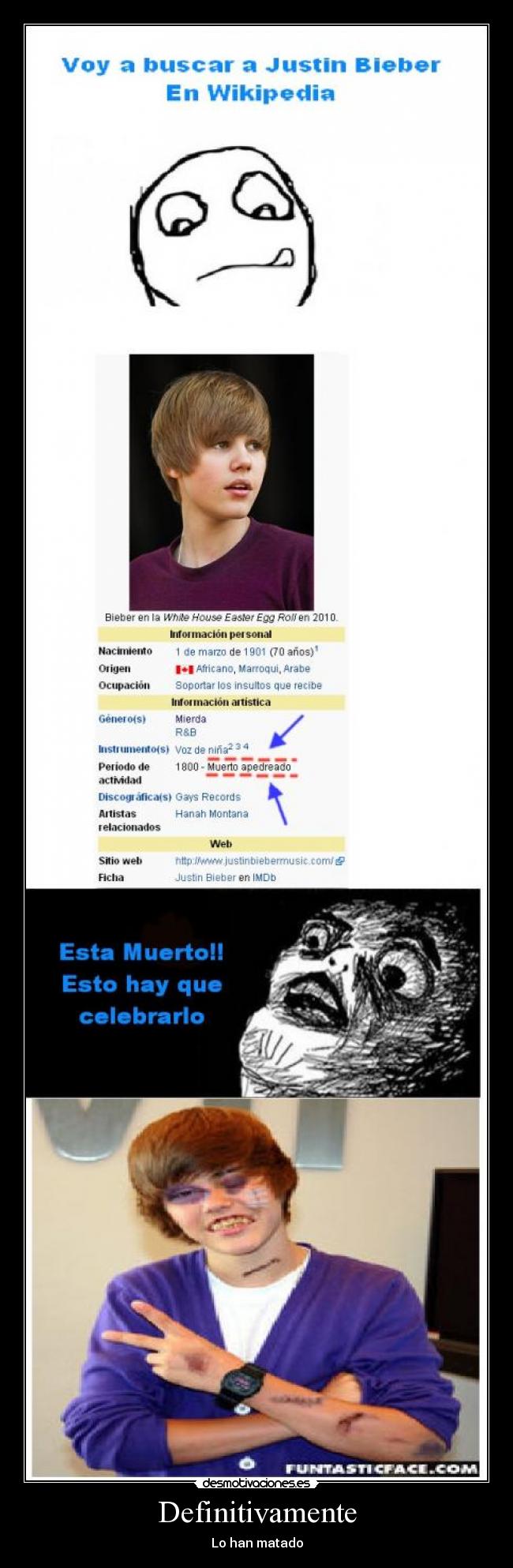 carteles justin bieber muerto apedreado desmotivaciones