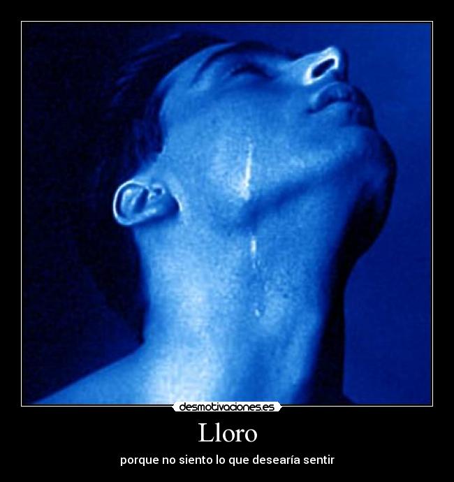 Lloro - porque no siento lo que desearía sentir