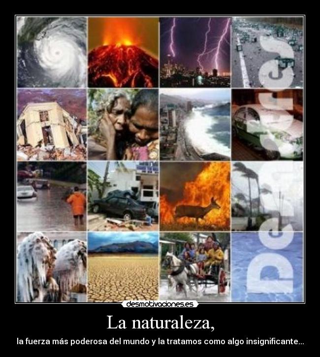 La naturaleza, - la fuerza más poderosa del mundo y la tratamos como algo insignificante...