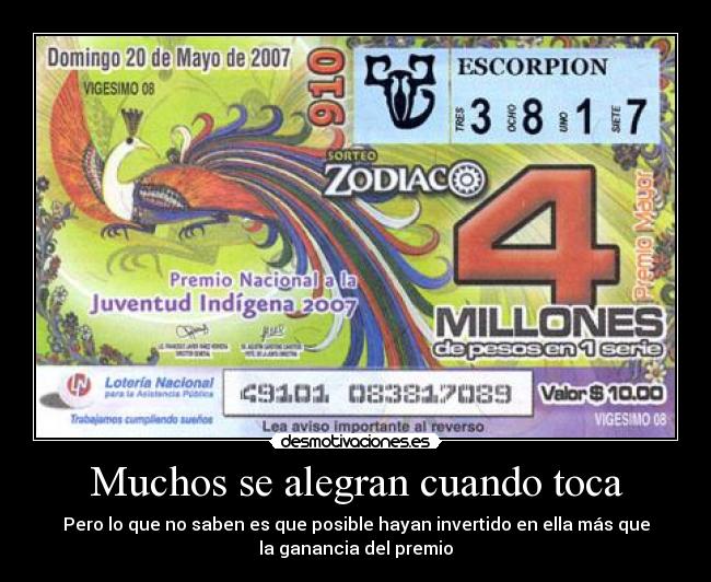 Muchos se alegran cuando toca -