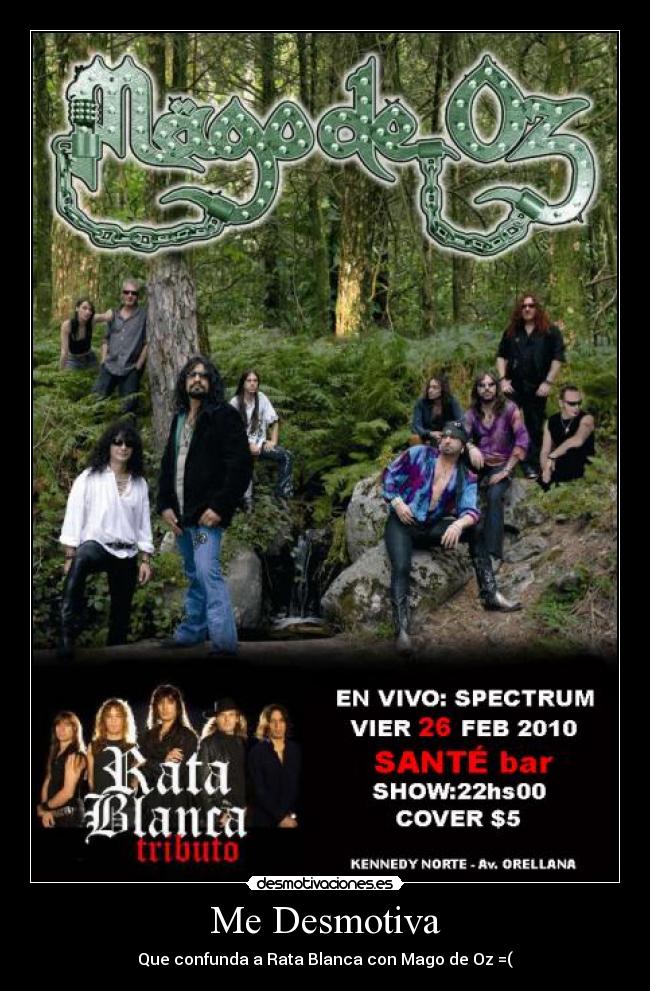 Me Desmotiva - Que confunda a Rata Blanca con Mago de Oz =(