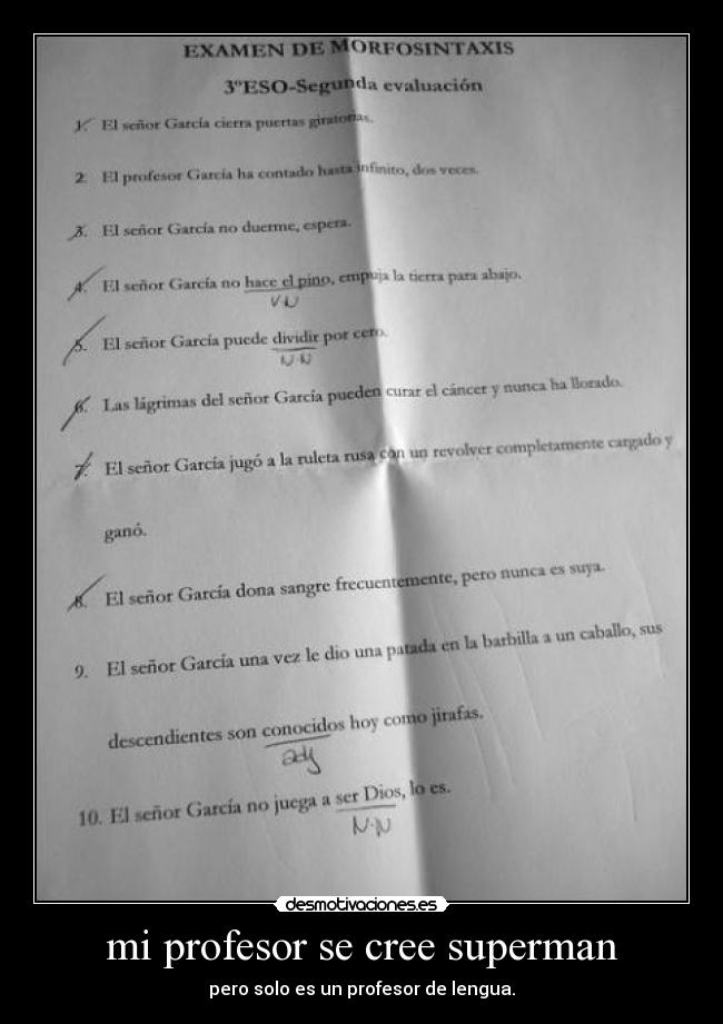 mi profesor se cree superman -